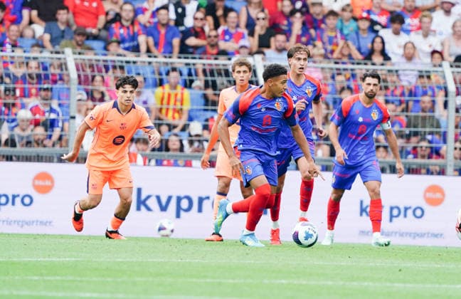 16.08.2026 Schweiz Basel St.Jakob-Park Fssball Herren Saison 2026-2027 Testspiel FC Basel - FC Barcelona, Barca 2:5 Bild. Philip Otele FC Basel Mitte, Aktiom