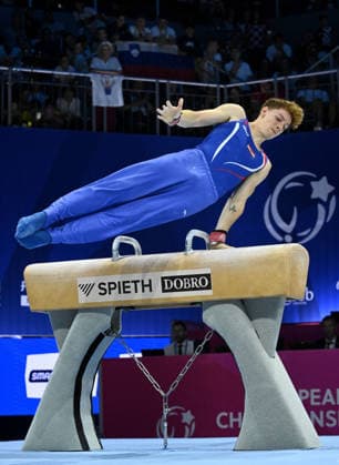 37th European Championships and 15th European Junior Championships in MenÂ s Artistic Gymnastics Mateo Zugec of Croatia competes on the pommel horse during qualification on day 1 of the 2026 Men s Artistic Gymnastics European Championships at Arena Zagreb on August 19, 2026 in Zagreb, Croatia.  MarkoxLukunic PIXSELL