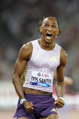 Zürich, Switzerland - August 27: Alison dos Santos (BRA) with a new world record competes in the 400m Hurdles Men during the Wanda Diamond League Weltklasse Zürich at Stadion Letzigrund on August 27, 2026 in Zürich, Switzerland. Copyright: xKjetilxWaberx xSPPx Sportspressphoto_SPR217223