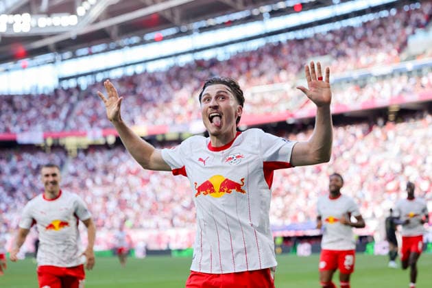 Rocco Reitz (RB Leipzig) bejubelt seinen Treffer zum 3:0 waehrend des Spiels der 1. Bundesliga zwischen RB Leipzig und Borussia Moenchengladbach, Red Bull Arena am 29. August 2026 in Leipzig, Deutschland. (Foto von Marco Steinbrenner DeFodi Images) +++ Rocco Reitz (RB Leipzig) celebrates after scoring his teams third Goal during the Bundesliga match between RB Leipzig and Borussia Moenchengladbach at Red Bull Arena on August 29, 2026 in Leipzig, Germany. (Photo by Marco Steinbrenner DeFodi Images) DFB DFL REGULATIONS PROHIBIT ANY USE OF PHOTOGRAPHS AS IMAGE SEQUENCES AND OR QUASI-VIDEO. (Photo by Marco Steinbrenner DeFodi Images) -