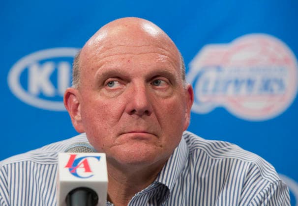 August 18, 2014, Los Angeles, California, USA: Steve Ballmer has been suspended for one year as the owner of the Los Angeles Clippers due to the Kawhi Leonard endorsement scandal. FILE PHOTO: New Los Angeles Clippers owner Steve Ballmer is presented at Staples Center in Los Angeles, California on Monday August 18, 2014. JAVIER ROJAS PI. Los Angeles USA - ZUMAp124 20140818_zaa_p124_059 Copyright: xJavierxRojasx