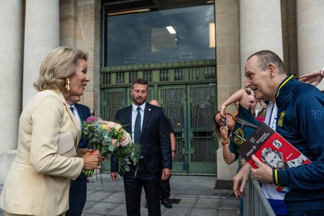 Queen Mathilde of Belgium pictured during the 50th edition of the Memorial Van Damme Diamond League athletics event in Brussels, Friday 4 September 2026. EMILExWINDAL  x185250885x