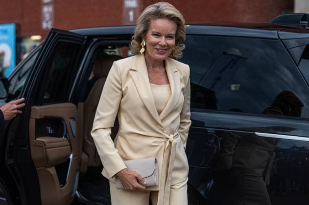 Queen Mathilde of Belgium pictured during the 50th edition of the Memorial Van Damme Diamond League athletics event in Brussels, Friday 4 September 2026. EMILExWINDAL  x185252486x