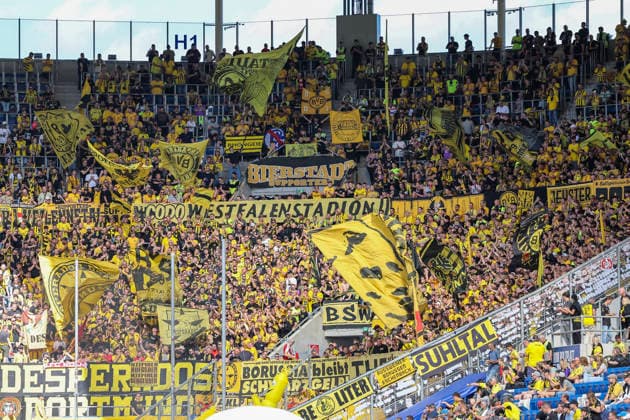 Fanblock BVB Dortmund , Deutschland, Fussball, 1. Bundesliga, 2.Spieltag, 2026 2027, TSG Hoffenheim vs. Borussia Dortmund, 05.09.2026, Sinsheim SNP Arena Deutschland Copyright: xGrantxHubbsx
