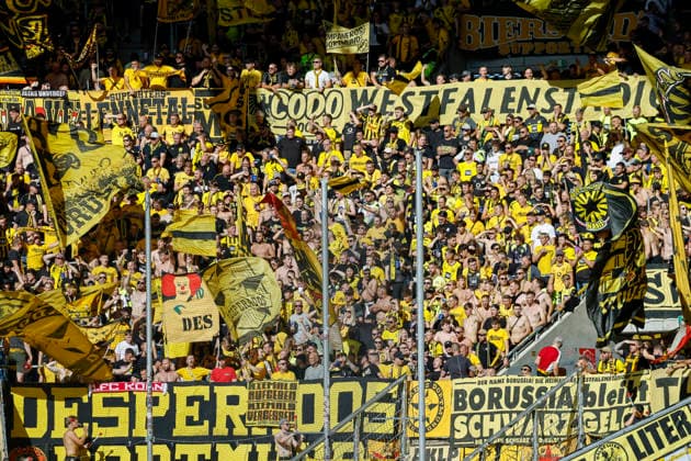Fanblock BVB Dortmund , Deutschland, Fussball, 1. Bundesliga, 2.Spieltag, 2026 2027, TSG Hoffenheim vs. Borussia Dortmund, 05.09.2026, Sinsheim SNP Arena Deutschland Copyright: xGrantxHubbsx