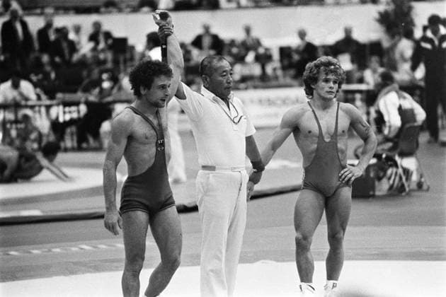 Brottning, VM: Benni Ljungbeck, Sverige förlorar mot Pasquale Passarelli, Västtyskland i finalen. Oslo Norge Copyright: xBildbyranx