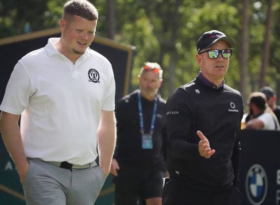 Golf - DP World Tour (European Tour) ˜Rolex Series™ - 2026 BMW PGA, Golf Herren Championship - Celebrity Pro-Am Round - West Course, Wentworth Club - Wednesday 16th September 2026 Luke Donald with Gavin Moore
