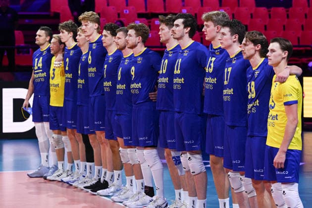 260916 Players of Sweden ahead of the CEV EuroVolley 2026 group stage volleyball match between Sweden and Slovakia on September 16, 2026 in Modena. Photo: Matteo Gribaudi BILDBYRAN COP 18 XY0130 volleyboll volleyball volleyboll-em sverige slovakien cev eurovolley 2026 sweden slovakia bbeng Copyright: MATTEOxGRIBAUDI BB260916BB144