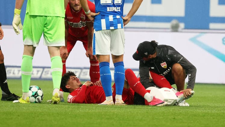 FC Hansa Rostock- VFB Stuttgart II Rostock, 16.09.2026, Fußball 3.Liga FC Hansa Rostock- VFB Stuttgart II Ertugrul Yigit Stuttgart II mußte verletzt vom Platz Rostock Ostseestadion Mecklenburg-Vorpommern Deutschland