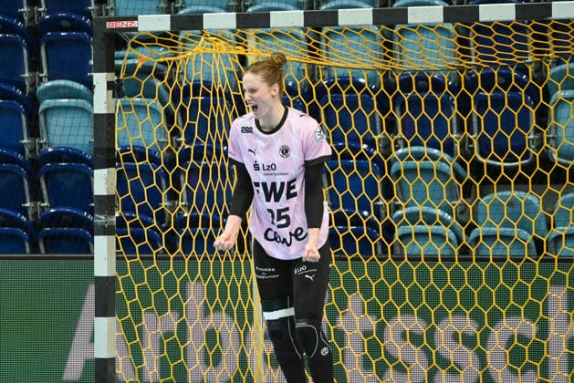 Madita Kohorst (VfL Oldenburg, 25) jubelt GER, VfL Oldenburg vs. SU Neckarsulm, ALSCO Handball Bundesliga Frauen, 4. Spieltag, Saison 2026 2027, 16.09.2026, VfL Oldenburg vs. SU Neckarsulm, ALSCO Handball Bundesliga Frauen, 4. Spieltag, Saison 2026 2027, 16.09.2026 Oldenburg Copyright: xEibner-Pressefoto RobertxGertzenx EP_RGN
