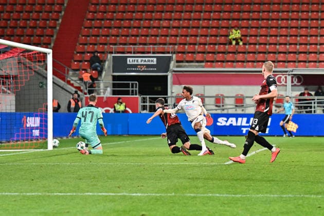 3. Liga; FC Ingolstadt - TSG 1899 Hoffenheim II; 16.09.2026 INGOLSTADT, GERMANY; 16. SEPTEMBER: in dieser Szene erzielt Jykese FIELDS (TSG Hoffenheim II 11) den Treffer zum 1-2 Tor Torschuetze Freude Happy während dem Match der 3. Liga zwischen dem FC Ingolstadt und der zweiten Mannschaft der TSG Hoffenheim am 6. Spieltag im Audi Sportpark Copyright: xBEAUTIFULxSPORTS Goldbergx