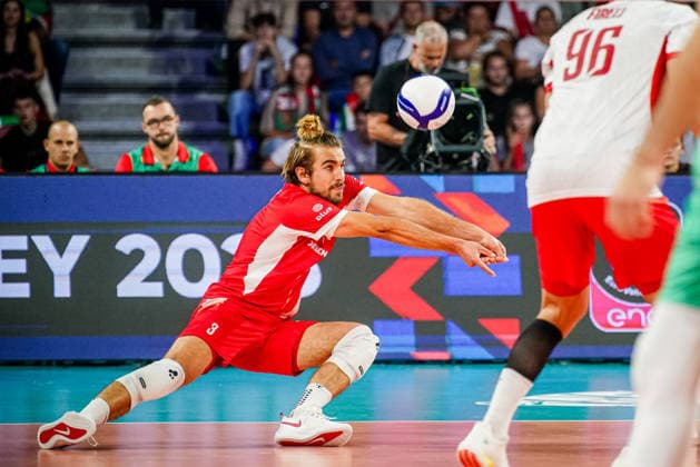 Volleyball - CEV EuroVolley 2026 Group B - Poland vs Bulgaria - 09.16.2026 SOFIA, BULGARIA - September 16th: Jakob Popiwczak, 3 of Poland during CEV EuroVolley 2026, Group B match between Poland vs Bulgaria at Arena 8888 in Sofia, Bulgaria, on September 16th, 2026 in Sofia, Bulgaria. Copyright: xYulianxTodorovx