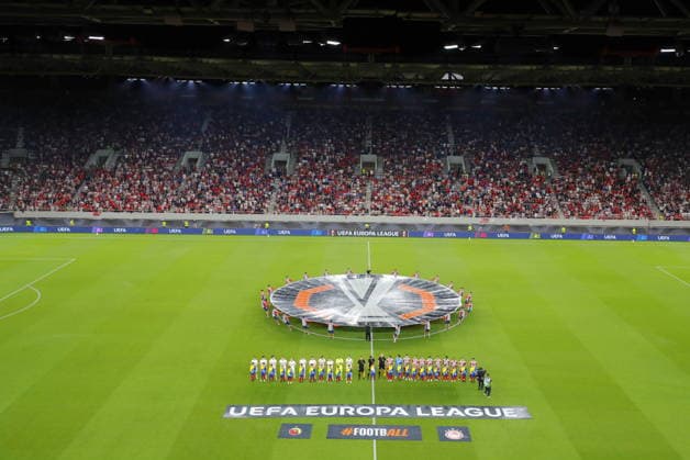 UEFA Europa League - Olympiacos FC vs Jagiellonia BiaÅ‚ystok - General view of the stadium and fans of Olympiacos FC during the UEFA Europa League Phase matchday 1 soccer match between Olympiacos FC and Jagiellonia BiaÅ‚ystok at the Georgios Karaiskakis Stadium in Piraeus, Greece, 16 September 2026. IMAGO ONE INCH PRODUCTIONS PIRAEUS GREECE Copyright: xONExINCHxPRODUCTIONSx 7088877