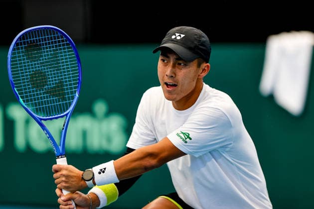 Davis Cup Tennis - Australia Team Training 1 in Brisbane, Australia - 17 SEP 2026. Rinky Hijikata seen in action during Australian Davis Cup Team training at Pat Rafter Arena. Australian Davis Cup Team training prior to their World Group I tie versus Poland. The Round is being held at Pat Rafter Arena. Brisbane Australia Copyright: xRichardxHainesx xSOPAxImagesx Richard Haines Davis Cup 1 (6)