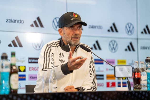17.09.2026, GER, Nominierungs-Pressekonferenz UEFA Nations League 2026 2027 - mit Bundestrainer Jürgen Klopp Jürgen Klopp (Bundestrainer Chef-Trainer, Deutschland), Gestik, Mimik, Emotionen Frankfurt DFB-Campus Frankfurt Deutschland Copyright: xnordphotoxGmbHx xChristianxSchulzex