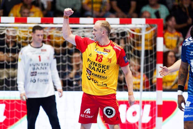 GOG v Pick Szeged, EHF Champions League Handball, Svendborg, Denmark Svendborg, Denmark. 16th, September 2026. Lasse Balstad (13) of GOG seen during the EHF Champions League match between GOG and Pick Szeged at Arena Svendborg in Svendborg. Denmark, Svendborg, Arena Svendborg  Copyright: xGonzalesxPhoto LauxNielsenx