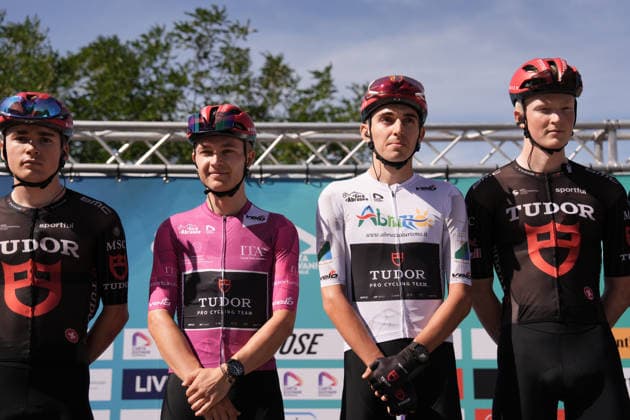 Germany s Lennart Jasch of Tudor Pro Cycling Team and France s Mathys Rondel of Tudor Pro Cycling Team during the Giro d™Abruzzo, stage 3 from Oricola - Piana del Cavaliere to San Benedetto dei Marsi (159 km) - Abruzzo, Italy - Thursday, September 17, 2026. - cycling.  Copyright: xMassimoxPaolone LaPressex