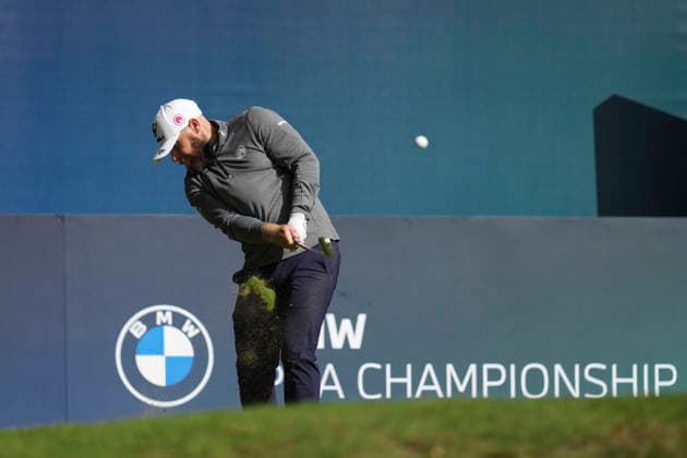 VIRGINIA WATER, ENGLAND - SEPTEMBER 17: Tyrrell Hatton (ENG) plays from the second tee during Round 1 at the BMW PGA, Golf Herren Championship at Wentworth Golf Club, Virginia Water on September 17, 2026 in Surrey, England The BMW PGA Championship