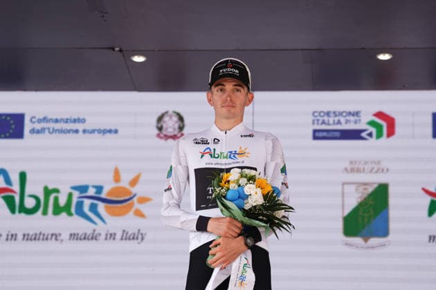 France s Mathys Rondel of Tudor Pro Cycling Team white jersey during the Giro d™Abruzzo, stage 3 from Oricola - Piana del Cavaliere to San Benedetto dei Marsi (159 km) - Abruzzo, Italy - Thursday, September 17, 2026. - cycling.  Copyright: xMassimoxPaolone LaPressex
