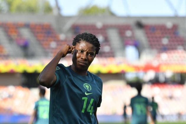 IPA88638996 - Mary Mamudu (NGA) celebrating after scoring a goal during the Round of 16 match of the FIFA U-20 Women s World Cup between England and Nigeria in Bielsko-Biala, Poland, on September 17, 2026  Copyright: xMichalxDubiel IPAxSportx xx IPA88638996