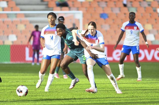 IPA88639791 - Victory Lucky (NGA) and May Sarwie (ENG) during the Round of 16 match of the FIFA U-20 Women s World Cup between England and Nigeria, in Bielsko-Biala, Poland, on September 17, 2026  Copyright: xMichalxDubiel IPAxSportx xx IPA88639791