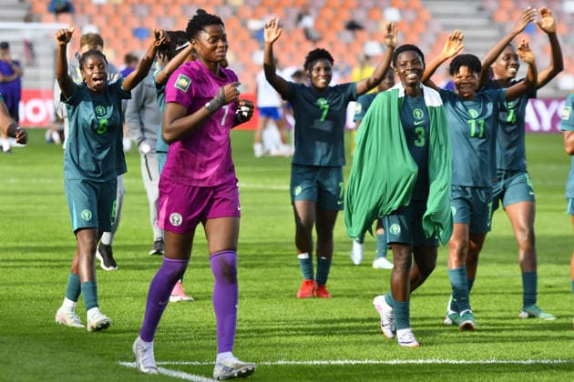 IPA88639788 - The Nigerian team celebrates after winning the match and advancing to the next round of the FIFA U-20 Women s World Cup following the Round of 16 match between England and Nigeria in Bielsko-Bia?a, Poland, on September 17, 2026  Copyright: xMichalxDubiel IPAxSportx xx IPA88639788