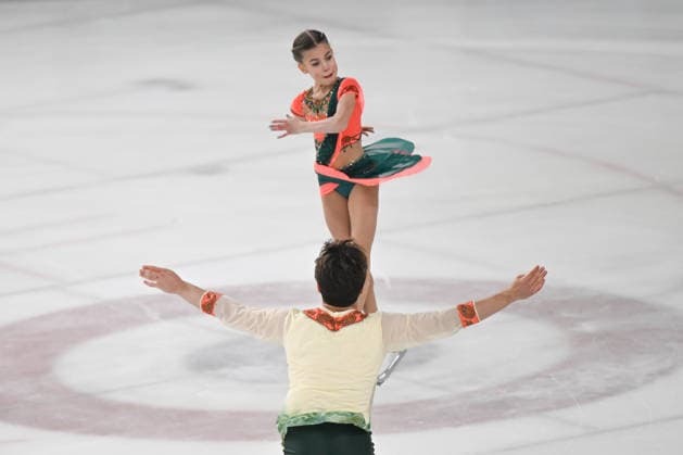 ISU Junior Grand Prix of Figure skating, Eiskunstlauf in Ankara ANKARA, TURKIYE - SEPTEMBER 17: Young figure skaters perform during the junior pair skating short program event on the opening day of the ISU Junior Grand Prix of Figure Skating at the Cayyolu Ice Skating Complex in Ankara, Turkiye, on September 17, 2026. Organized jointly by the International Skating Union (ISU) and the Turkish Ice Skating Federation, the tournament brings together 144 athletes from 39 countries competing across multiple disciplines. Harun Ozalp Anadolu Ankara Turkey. Editorial use only. Please get in touch for any other usage.  Copyright: x2026xAnadoluxHarunxOzalpx