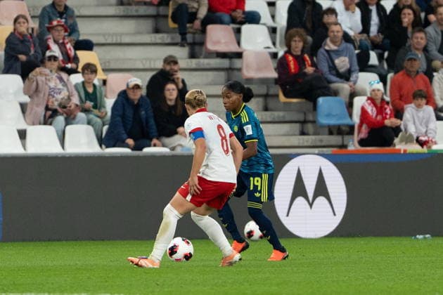BIELSKO BIALA 17.09.2026 MISTRZOSTWA SWIATA W PILCE NOZNEJ KOBIET DO LAT 20 2026 MECZ: POLSKA - KOLUMBIA --- FIFA U-20 WOMEN S WORLD CUP 2026 MATCH: POLAND - COLUMBIA ZUZANNA WITEK SINTIA CABEZAS FOT. MATEUSZ WIEWIORKA 400MM.PL NEWSPIX.PL --- newspix.pl