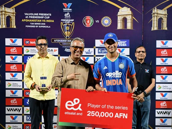 India wins T20I series against Afghanistan by 3-0 New Delhi, Sep 17 (ANI): India s Abhishek Sharma receives the Player of the Match award after the end of the 3rd T20I against Afghanistan at Arun Jaitley Stadium, in New Delhi on Thursday. NEW DELHI Delhi India Copyright: xANIx ANI_20260917476