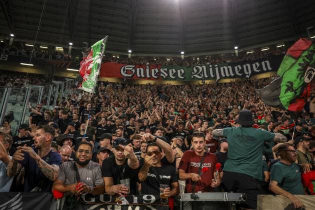 TURIN , 17-09-2026 , Allianz Stadium , season 2026 2027 , Europa League phase , match between Juventus and NEC Nijmegen , picture shows supporters of NEC Nijmegen Juventus - NEC  x207185833x Copyright:
