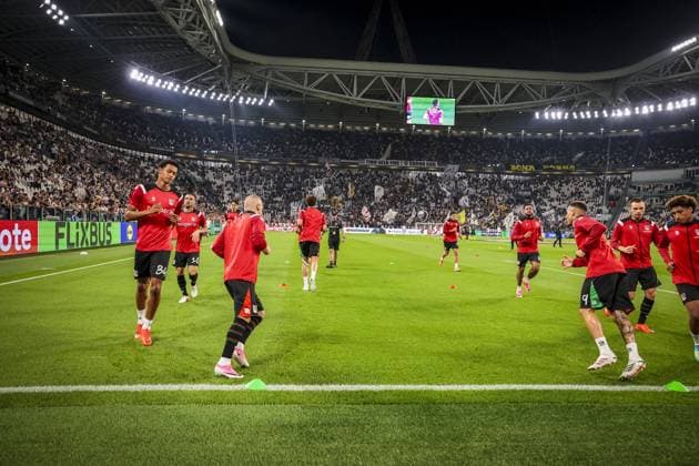 TURIN , 17-09-2026 , Allianz Stadium , season 2026 2027 , Europa League phase , match between Juventus and NEC Nijmegen , picture shows players of NEC during the warming up Juventus - NEC  x207185840x Copyright: