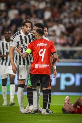 TURIN , 17-09-2026 , Allianz Stadium , season 2026 2027 , Europa League phase , match between Juventus and NEC Nijmegen , picture shows Juventus player Federico Gatti and NEC player Tjaronn Chery Juventus - NEC  x207186732x Copyright:
