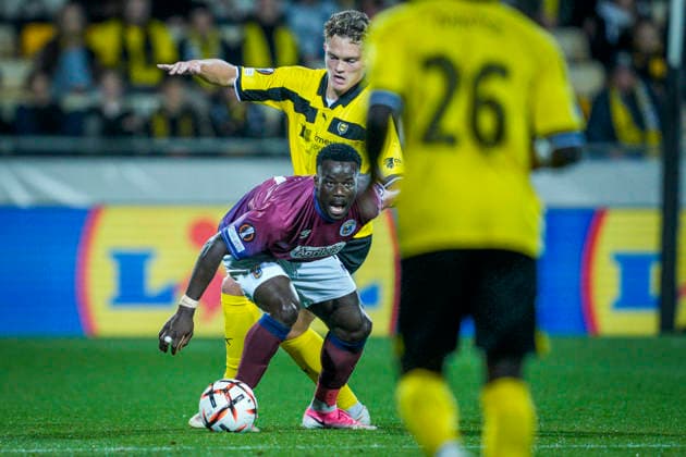 2026–2027 UEFA Europa League: Lillestrøm SCU vs. Torreense, Lillestrøm, September 17, 2026. SCU Torreense’s Malik Abubakari and Lillestrøm’s Gustav Nyheim during the UEFA Europa League soccer match between Lillestrøm and SCU Torreense at Arasen Photo: Stian Lysberg Solum, NTB, Lillestrøm, Norway EDITORIAL USE ONLY RESTRICTED USE FOR BETTING COMPANIES  Copyright: xStianxLysbergxSolumx xNTBx