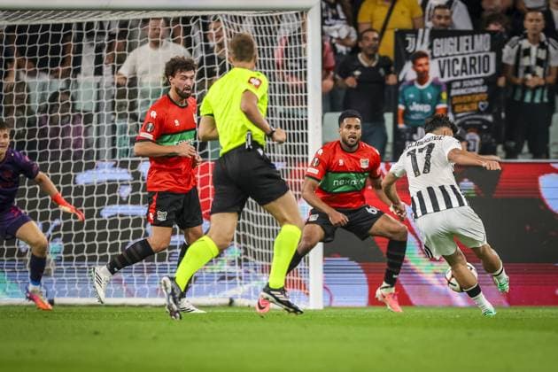 TURIN , 17-09-2026 , Allianz Stadium , season 2026 2027 , Europa League phase , match between Juventus and NEC Nijmegen , picture shows Juventus player Kerim Alajbegovic scores the 2-0 Juventus - NEC  x207186885x Copyright:
