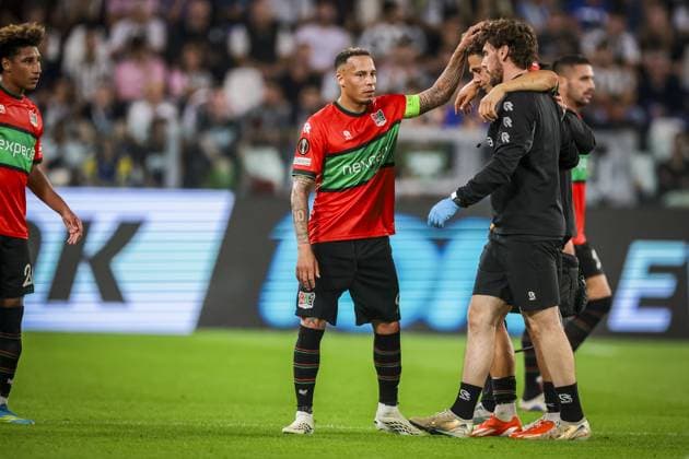TURIN , 17-09-2026 , Allianz Stadium , season 2026 2027 , Europa League phase , match between Juventus and NEC Nijmegen , picture shows NEC player Clement Bischoff leaves the pitch after a injury Juventus - NEC  x207187056x Copyright: