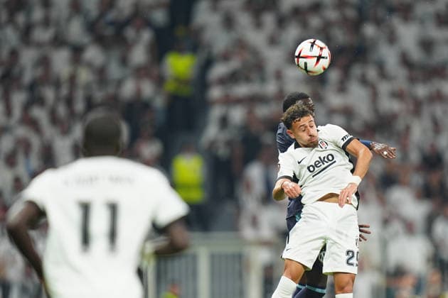 Besiktas v Olympique Marseille - UEFA Europa League ISTANBUL, TURKIYE - SEPTEMBER 17: Ilhan Fakili (front) of Besiktas in action against Timothy Weah (rear) of Olympique Marseille during the UEFA Europa League Week 1 match between Besiktas and Olympique Marseille at Tupras Stadium in Istanbul, Turkiye, on September 17, 2026. Adem Kutucu Anadolu Istanbul Turkey. Editorial use only. Please get in touch for any other usage.  Copyright: x2026xAnadoluxAdemxKutucux