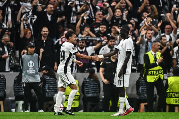 Besiktas v Olympique Marseille - UEFA Europa League ISTANBUL, TURKIYE - SEPTEMBER 17: Ilhan Fakili (L) of Besiktas celebrates after scoring a goal with his team member Kassoum Ouattara (R) during the UEFA Europa League Week 1 match between Besiktas and Olympique Marseille at Tupras Stadium in Istanbul, Turkiye, on September 17, 2026. Hakan Akgun Anadolu Istanbul Turkey. Editorial use only. Please get in touch for any other usage.  Copyright: x2026xAnadoluxHakanxAkgunx