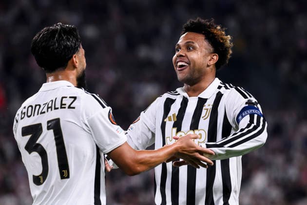 Juventus FC v NEC Nijmegen - UEFA Europa League Nico Gonzalez of Juventus FC cleebrates with Weston McKennie of Juventus FC after scoring a goal during the UEFA Europa League 2026 27 league phase football match between Juventus FC and NEC Nijmegen. Turin Italy Copyright: xNicolòxCampox