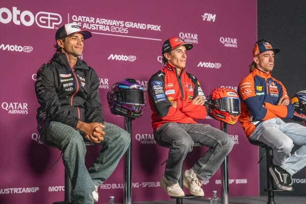 MotoGP Of Austria - Previews Jorge Martin (Aprilia Racing), Marc Marquez (Ducati Lenovo Team) and Pedro Acosta (Red Bull KTM Factory Racing) attend the pre-event press conference, PK, Pressekonferenz for the Austrian MotoGP Grand Prix at the Red Bull Ring race track in Spielberg, Austria, on September 17, 2026. Spielberg Austria  Copyright: xFabioxAvernax originalFilename:averna-preevent260917_npEoL.jpg