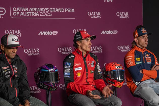 MotoGP Of Austria - Previews Jorge Martin (Aprilia Racing), Marc Marquez (Ducati Lenovo Team) and Pedro Acosta (Red Bull KTM Factory Racing) attend the pre-event press conference, PK, Pressekonferenz for the Austrian MotoGP Grand Prix at the Red Bull Ring race track in Spielberg, Austria, on September 17, 2026. Spielberg Austria  Copyright: xFabioxAvernax originalFilename:averna-preevent260917_npEXM.jpg