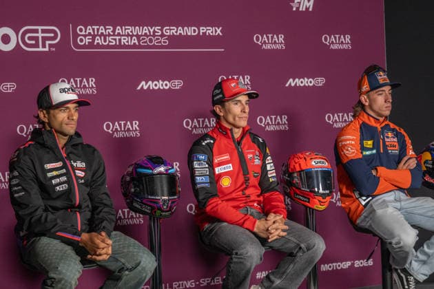 MotoGP Of Austria - Previews Jorge Martin (Aprilia Racing), Marc Marquez (Ducati Lenovo Team) and Pedro Acosta (Red Bull KTM Factory Racing) attend the pre-event press conference, PK, Pressekonferenz for the Austrian MotoGP Grand Prix at the Red Bull Ring race track in Spielberg, Austria, on September 17, 2026. Spielberg Austria  Copyright: xFabioxAvernax originalFilename:averna-preevent260917_npVXX.jpg