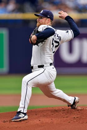 September 17, 2026, St. Petersburg, Florida, USA: Tampa Bay Rays starting pitcher Drew Rasmussen (57) delivers a pitch during an MLB, Baseball Herren, USA game against the Athletics on September 17, 2026 at Tropicana Field. The Rays beat the Athletics 10-1 and swept the series. MLB 2026: Tampa Bay Rays 10 : 1 Athletics  - ZUMAh180 20260917_zsp_h180_016 Copyright: xKimxHukarix