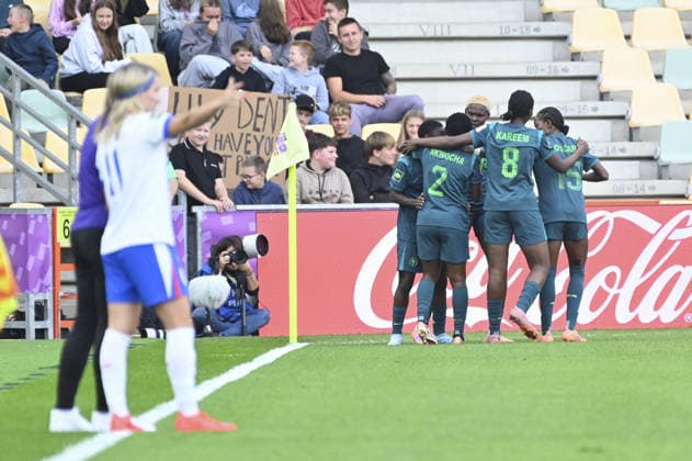 SOCCER - FIFA World Cup, WM, Weltmeisterschaft, Fussball - U-20 Women s - England vs. Nigeria Photo by IPA ABACAPRESS.COM88638344 - The Nigerian team celebrating after scoring a goal during the Round of 16 match of the FIFA U-20 Women s World Cup between England and Nigeria in Bielsko-Biala, Poland, on September 17, 2026 Bielsko-Biala Poland  Copyright: xIPAxSport ABACAx