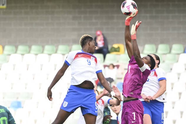 SOCCER - FIFA World Cup, WM, Weltmeisterschaft, Fussball - U-20 Women s - England vs. Nigeria Photo by IPA ABACAPRESS.COM88638354 - Princess Ademiluyi (ENG) and Christiana Uzoma (NGA) during the Round of 16 match of the FIFA U-20 Women s World Cup between England and Nigeria in Bielsko-Biala, Poland, on September 17, 2026 Bielsko-Biala Poland  Copyright: xIPAxSport ABACAx