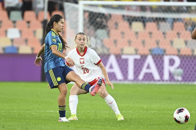 SOCCER - FIFA World Cup, WM, Weltmeisterschaft, Fussball - U-20 Women s - Poland vs. Colombia Photo by IPA ABACAPRESS.COM88643141 - Mariana Silva (COL) and Inez Sikora (POL) during the Round of 16 match between England and Nigeria at the FIFA U-20 Women s World Cup in Bielsko-Biala, Poland, on September 17, 2026 Bielsko-Biala Poland  Copyright: xIPAxSport ABACAx