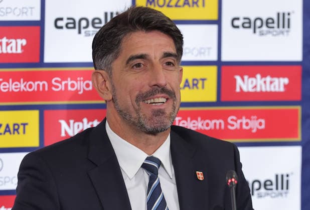 Veljko Paunovic, UEFA Nations League press conference, PK, Pressekonferenz Stara Pazova, Serbia. Sept. 18th 2026. Serbia s football national team, Nationalteam head coach Veljko Paunovic during the press conference ahead of the Serbia v Greece UEFA Nations League match on September 18. 2026. in Stara Pazova, Serbia. Stara Pazova Serbia Copyright: xPedjaxMilosavljevic STARSPORTx x2026x