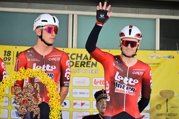 Kampioenschap van Vlaanderen 2026 Cycling Race KOOLSKAMP, BELGIUM - SEPTEMBER 18 : De Buyst Jasper (BEL) of Lotto Intermarche during the 110th edition of Kampioenschap van Vlaanderen an UCI Class 1.1 one day cycling road race for Men Elite of km with start in Koolskamp and finish in Koolskamp on September 18, 2026 in Koolskamp, Belgium, 18 09 2026 Koolskamp Belgium  Copyright: xJanxDexMeuleneirx