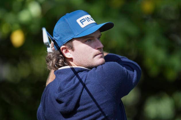 VIRGINIA WATER, ENGLAND - SEPTEMBER 18: Freddy Schott (GER) plays from the sixteenth tee during Round 2 at the BMW PGA, Golf Herren Championship at Wentworth Golf Club, Virginia Water on September 18, 2026 in Surrey, England The BMW PGA Championship