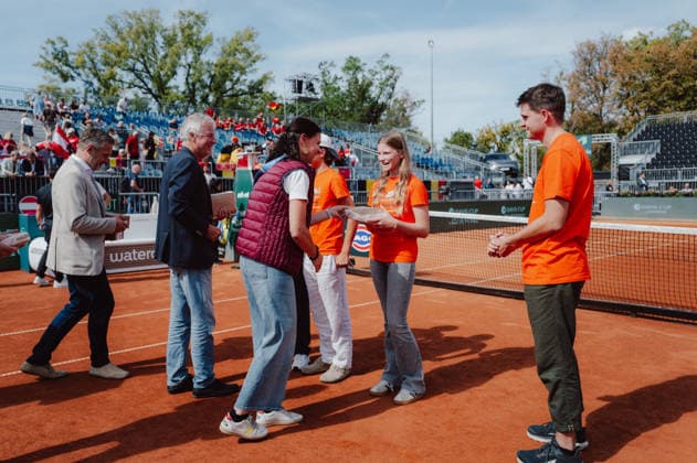 TENNIS - Davis Cup, AUT vs BEL VIENNA,AUSTRIA,18.SEP.26 - TENNIS - ITF Davis Cup, qualification round 2, Austria vs Belgium. Image shows participants.  GEPAxpictures xAlexanderxSolc