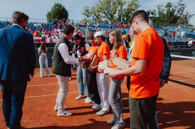 TENNIS - Davis Cup, AUT vs BEL VIENNA,AUSTRIA,18.SEP.26 - TENNIS - ITF Davis Cup, qualification round 2, Austria vs Belgium. Image shows participants.  GEPAxpictures xAlexanderxSolc